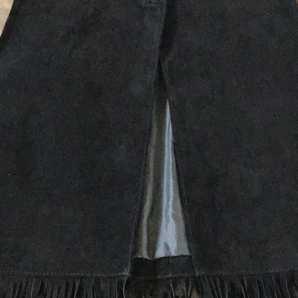 ASOS Black Leather Suede Fringe Top - Picture 12 of 13